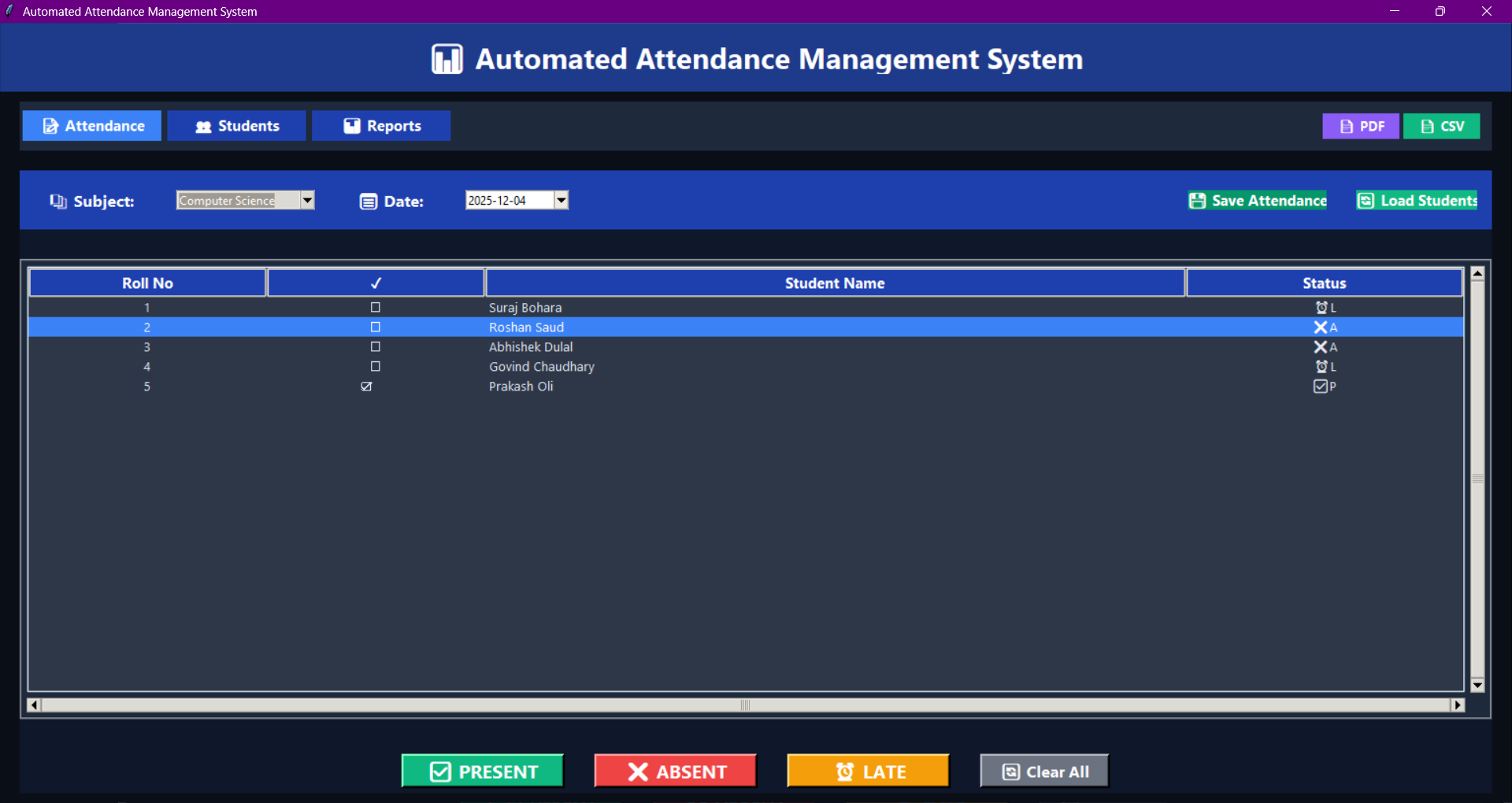 Automated Attendance System