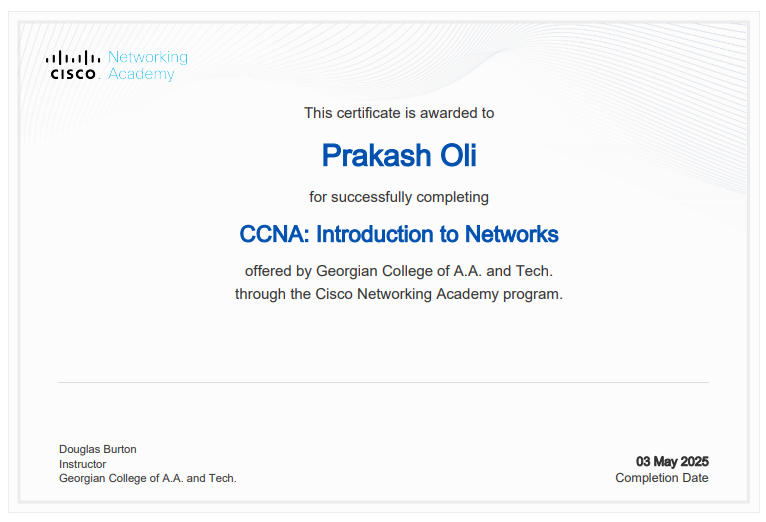CCNA Certificate